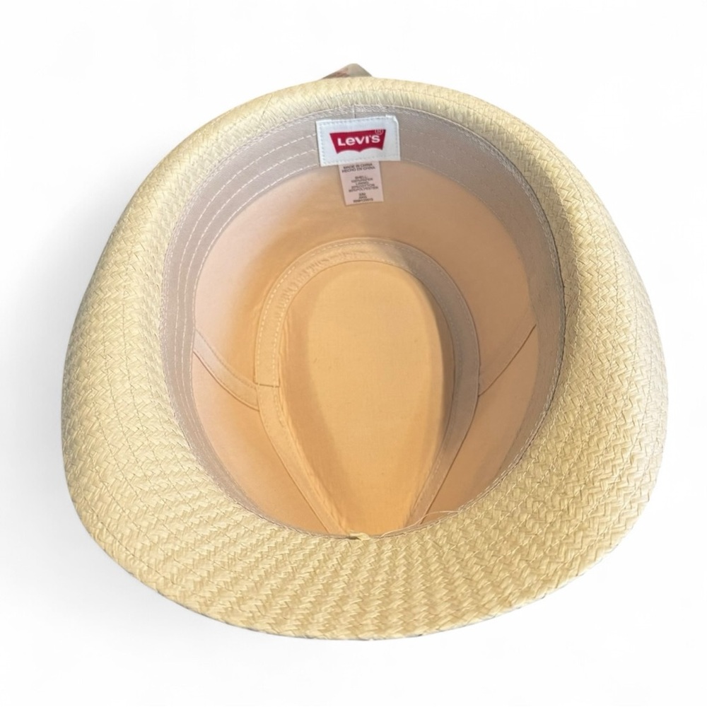 NEW Unisex Levi’s Cream Fedora Hat Black Band S/M Resort Holiday Festive Travel - Picture 8 of 9